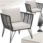 Tectake - lot de fauteuils jardin en rsine tresse sundo - 2