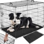 Tectake - caisse grillage pour chien pliable avec 2 poignes de transport