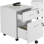Tectake - caisson  roulettes avec 2 tiroirs pour documents format a5 verrouillable avec cls de rechange ...