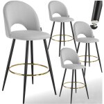 Tectake - chaise de bar sachel en aspect velours -