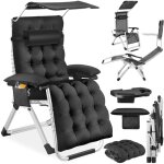 Chaise longue pliable avec dossier flexible et repose - pieds embouts en plastique antidrapants et capacit ...