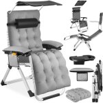 Chaise longue pliable avec dossier flexible et repose - pieds embouts en plastique antidrapants et capacit ...
