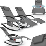 Tectake - chaise longue taya ergonomique avec fonction de balancement -