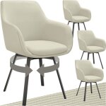 Tectake - lot 4 fauteuils pivotants rembourr�s avec accoudoirs gris / beige