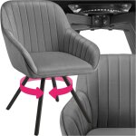 Tectake - chaise pivotante à 360° avec accoudoirs en velours rembourrée gris Tectake - chaise pivotante à 360° avec accoudoirs en velours rembourrée gris