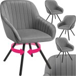 Tectake - lot 4 chaises pivotantes � 360� avec accoudoirs velours grises