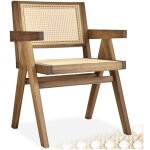 Tectake - chaise de salle à manger lissy avec cannage viennois et accoudoirs chêne clair - Tectake - chaise de salle à manger lissy avec cannage viennois et accoudoirs chêne clair -