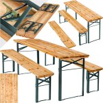 Tectake - ensemble table et bancs de brasserie 3 pièces pliables Tectake - ensemble table et bancs de brasserie 3 pièces pliables