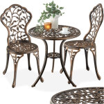 Tectake - ensemble table bistrot lyon en aluminium pour 2 personnes -