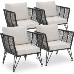 Tectake - lot de fauteuils jardin en r�sine tress�e sundo - 4