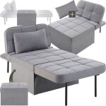 Tectake - fauteuil de relaxation ponto 4 - en - 1 réglable sur 6 positions - gris Tectake - fauteuil de relaxation ponto 4 - en - 1 réglable sur 6 positions - gris