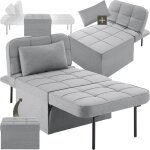 Tectake - fauteuil de relaxation ponto 4 - en - 1 réglable sur 6 positions - gris clair Tectake - fauteuil de relaxation ponto 4 - en - 1 réglable sur 6 positions - gris clair