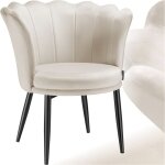 Tectake - fauteuil rembourré avec dossier en forme de fleur velours crème / noir Tectake - fauteuil rembourré avec dossier en forme de fleur velours crème / noir