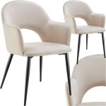 Tectake - lot 2 fauteuils aspect velours rembourr max 120 kg crme
