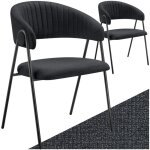 Tectake - lot 2 fauteuils rembourr� ergonomique en tissu 150kg max noir