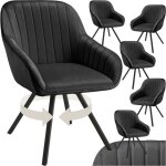 Tectake - lot 6 chaises pivotantes à 360° avec accoudoirs velours noires Tectake - lot 6 chaises pivotantes à 360° avec accoudoirs velours noires