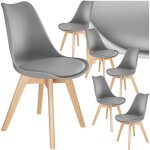 Tectake - lot 6 chaises salle � manger style scandinave forme ergonomique gris