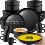 Tectake - service de vaisselle una en gr�s pour 6 personnes - 30 pi�ces