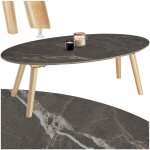 Tectake - table basse ovale acerra, effet marbre 100x50x34, 5 cm - Tectake - table basse ovale acerra, effet marbre 100x50x34, 5 cm -