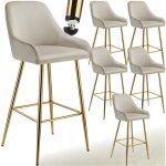 Tectake - tabouret de bar avec dossier et repose - pieds 48, 5 x 57 x 108 cm et capacit� de charge de ...