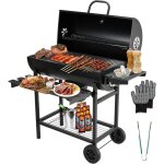 Bbq chariot de barbecue, grill xxl  charbon avec couvercle, thermomtre, tiroir  cendres, gants anti ...
