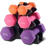 Teeno halt�res en n�opr�ne lot de 6 avec support, salle de sport, surface r�sistante � l'eau, 2 x 1 kg, ...