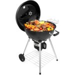 Teeno - ronde barbecue charbon de bois 57 cm avec couvercle, bbq grill � charbon, tiroir � cendres, �vent ...