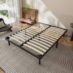 Sommier 140x200cm, avec 9 pieds, 2x14 lattes sur, lit 140x200cm, sommiers � lattes en bois pour adulte ...