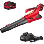 Teeno souffleur de feuilles sans fil 20 v 4500 w, souffleur � feuilles avec batterie 4, 0 ah et chargeur, ...
