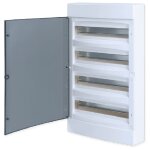 Coffret lectrique apparent 72 modules 4 ranges ( 4 x18 m ) avec porte translucide teinte avec borniers ...