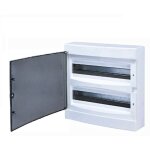 Tehnoplast - tableau lectrique apparent 36 modules 2 ranges ( 2 x18 m ) avec porte translucide teinte ...