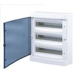 Tehnoplast - tableau lectrique apparent 54 modules 3 ranges ( 3 x18 m ) avec porte translucide avec ...