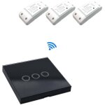 T�l�commande mural sans fil �metteur r�cepteur rf motorisation portail 3 voies tactile