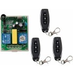 T�l�commande radio 2 canaux, 1 r�cepteur + 3 �metteurs pour ensemble radio de porte de garage avec flexible, ...