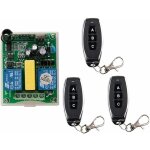 Tlcommande radio 2 canaux, 1 rcepteur + 3 metteurs pour ensemble radio de porte de garage avec flexible, ...