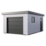 Telluria - garage en mtal 3654 anthracite avec blanc 19, 3m blanc galvanis, 0, 9 mm paisseur de paroi ...