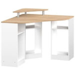 Temahome - bureau d'angle 94x94x82 cm blanc et ch�ne - loca
