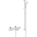 Tempesta 100 ensemble de douche complet 3 jets + mitigeur thermostatique bain / douche 1 / 2', chrome ...