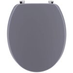 Abattant wc mdf 18 pouces attaches acier inoxydable - gris tendance