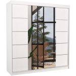 Les tendances - armoire chambre adulte 2 portes coulissantes bois blanc et miroir dalia 200cm Les tendances - armoire chambre adulte 2 portes coulissantes bois blanc et miroir dalia 200cm