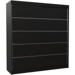 Les tendances - armoire chambre adulte noir 2 portes coulissantes yvona 200cm