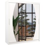 Les tendances - armoire de chambre  coucher 2 portes coulissantes blanc et miroir balko 180cm