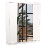 Les tendances - armoire de chambre à coucher 2 portes coulissantes blanc et miroir dally 180cm Les tendances - armoire de chambre à coucher 2 portes coulissantes blanc et miroir dally 180cm