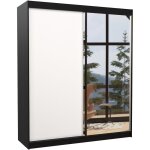 Les tendances - armoire de chambre à coucher noir 2 portes coulissantes 1 blanche et 1 miroir masso 180cm ... Les tendances - armoire de chambre à coucher noir 2 portes coulissantes 1 blanche et 1 miroir masso 180cm ...