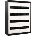 Les tendances - armoire de chambre à coucher noir 2 portes coulissantes blanc mat et noir laqué zanko ... Les tendances - armoire de chambre à coucher noir 2 portes coulissantes blanc mat et noir laqué zanko ...
