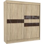 Les tendances - armoire de chambre à portes coulissantes bois clair mat et marron laqué korza - 3 tailles ... Les tendances - armoire de chambre à portes coulissantes bois clair mat et marron laqué korza - 3 tailles ...