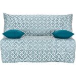 Les tendances - banquette bz 140x190 tissu flocons bleu matelas 12cm city essentiel Les tendances - banquette bz 140x190 tissu flocons bleu matelas 12cm city essentiel