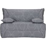 Les tendances - banquette bz 140x190 tissu graphique gris matelas 12cm city essentiel Les tendances - banquette bz 140x190 tissu graphique gris matelas 12cm city essentiel
