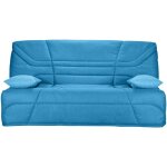 Les tendances - banquette clic clac tissu 130x190 matelas starbed 13cm avec coffre de rangement raka ...