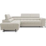 Les tendances - canap� d'angle convertible en tissu appuis - t�te r�glables luccino - coffre et pieds ...